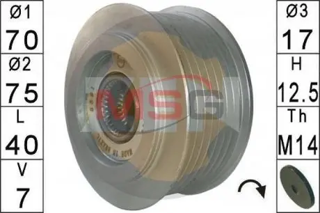 Шків генератора інерційний ZEN ZN5591