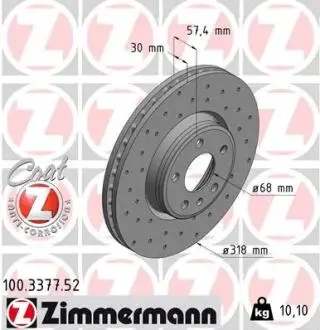 Тормозной диск SPORT Z ZIMMERMANN 100337752