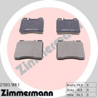 Комплект тормозных колодок ZIMMERMANN 213031881 (фото 1)