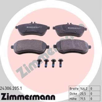 Колодки тормозные ZIMMERMANN 24306.205.1 (фото 1)