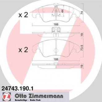 Гальмiвнi колодки дисковi(без датчика) ZIMMERMANN 247431901