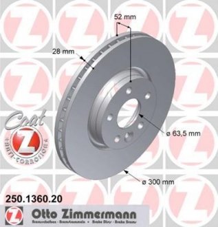 Тормозной диск ZIMMERMANN 250136020 (фото 1)