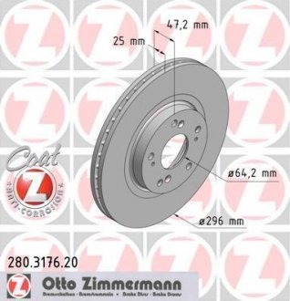 Тормозной диск ZIMMERMANN 280317620 (фото 1)