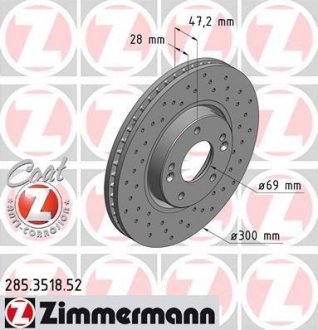 Тормозной диск sport ZIMMERMANN 285351852 (фото 1)