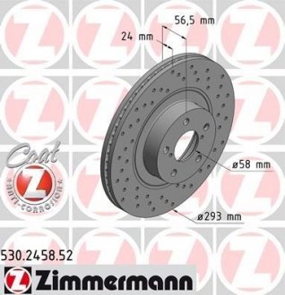 Тормозной диск передний subaru impreza turbo/l ZIMMERMANN 530245852 (фото 1)