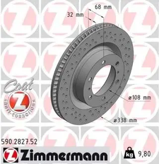 Диск тормозной Sport ZIMMERMANN 590.2827.52