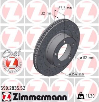 Диск тормозной BLACK Z ZIMMERMANN 590283552