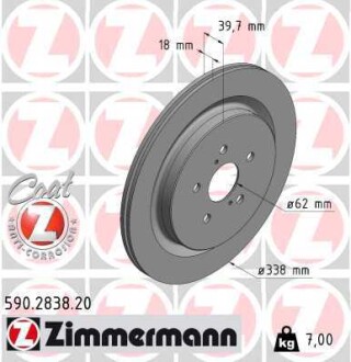 Тормозной диск ZIMMERMANN 590.2838.20