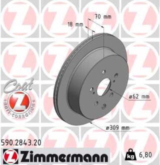 Диск гальмівний Coat Z ZIMMERMANN 590284320