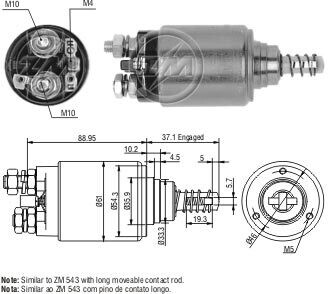 Втягивающее реле стартера ZM ZM1731