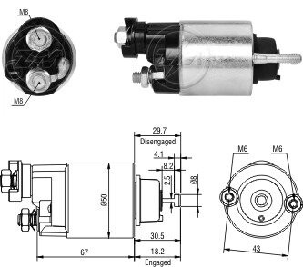 Реле втягуюче стартера ZM ZM2705