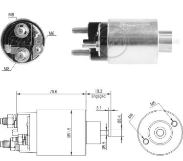 Втягуюче реле стартера ZM ZM3795