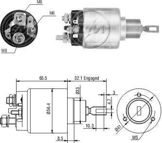 Втягивающее реле стартера ZM ZM473