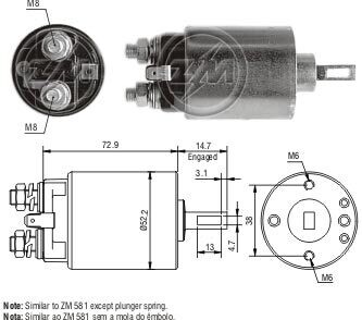 Реле втягуюче стартера ZM ZM680