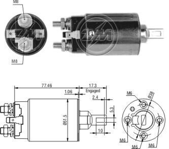 Втягивающее реле стартера ZM ZM692