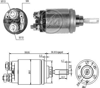 Реле втягуюче стартера ZM ZM742