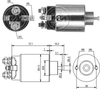 Втягивающее реле стартера ZM ZM795