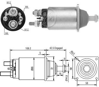 Втягивающее реле стартера ZM ZM834